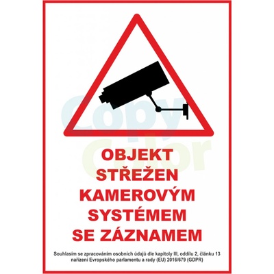 Objekt střežen kamerami - samolepka