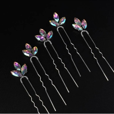 Naishide Jewelry Sada vlásenek s kamínky - 5 ks Druh barvy: Barevná