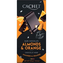 Cachet Hořká čokoláda 57% s mandlemi a pomerančem 100 g
