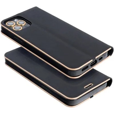 Samsung Страничен калъф тип тефтер Luna Book Gold за Samsung A22 LTE 4G, Черен