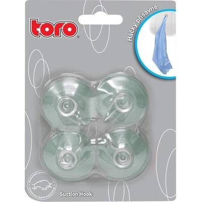 TORO 260041 Háčiky prísavné, číre, s kovovým ukončením, 4 ks
