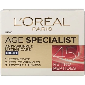Image 1 of L'Oréal крем за лице, Против бръчки, 45+ , Нощен, 50мл