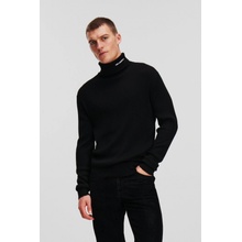 Karl Lagerfeld Logo Ribbed Turtleneck Black