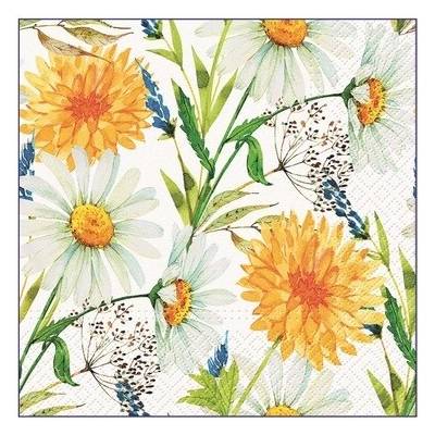 Anděl Ubrousky Kopretiny a pampelišky 33x33 cm 20 ks
