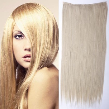 Clip in vlasy 60 cm dlhý pás vlasov odtieň M24/613 mix platinovo plavá/beach blond
