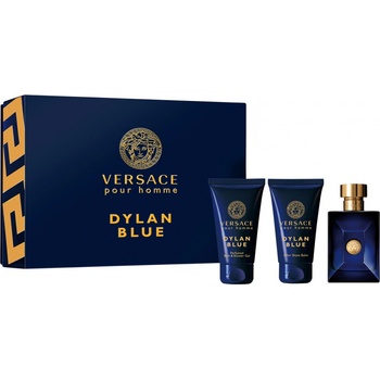 Versace Pour Homme Dylan Blue EDT 5 ml + sprchový gel 25 ml + balzám po holení 25 ml dárková sada