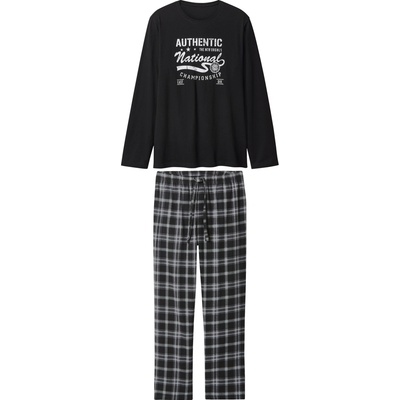 esmara Men pánské flanelové pyžamo černá – Zboží Mobilmania