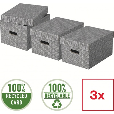 Esselte Home, velikost M, šedý, 3 ks – Zboží Živě