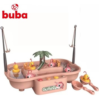 Buba Детски забавен комплект за риболов Buba Go Fishing, рибки, розов