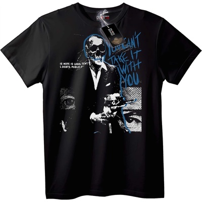 NOONEBRAND Тениска Мафиотски Череп: Не Можеш да го Вземеш - 3XL, Black