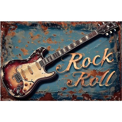 Cedule Rock and Roll - Retro plechové cedule