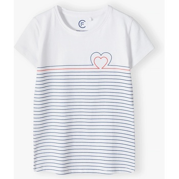 Family Concept dívčí tričko krátký rukáv proužky bílá
