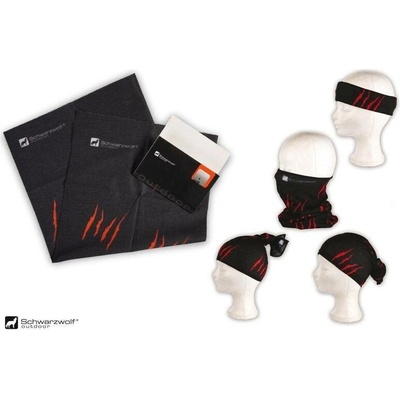 Schwarzwolf bandana šátek z mikrovlákna černý