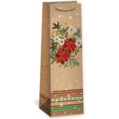 ARGUS Dárková papírová taška NATUR na víno (11 x 36 cm) 08340078