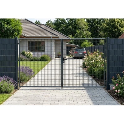 Strend Pro METALTEC DUO, 3580/1450/100x50 mm, antracit, dvoukřídlý, zahradní, ZN+PVC, RAL7016