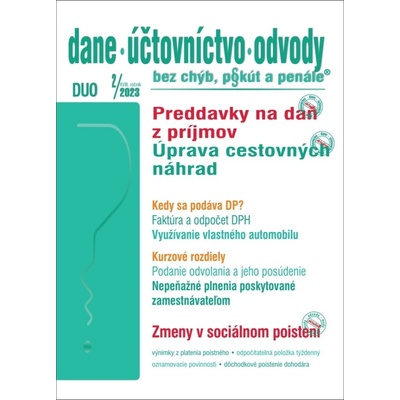 DUO č. 2 / 2023 - Nové preddavky na daň, Zmena stravného