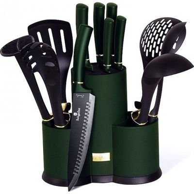 BH Sada nožů a kuchyňského náčiní ve stojanu 12 ks Emerald Collection