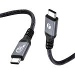 VCOM кабел Cable Thunderbolt 5 / USB4 - USB-C 80Gbps PD240W 0.3m Black - CU584M-0.3m (CU584M-0.3m) - tehnik