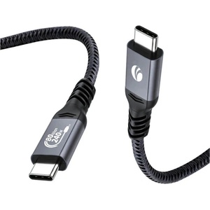 VCOM кабел Cable Thunderbolt 5 / USB4 - USB-C 80Gbps PD240W 0.3m Black - CU584M-0.3m (CU584M-0.3m) - tehnik
