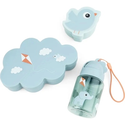 Done by Deer Playground детски кутии за обяд с бутилка със сламка, сини, 3 ел (1246442)