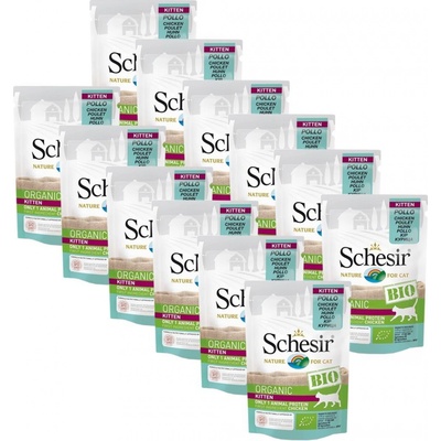 Schesir Cat bio kitten kuracie 12 x 85 g