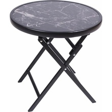Garthen skládací odkládací stolek D104165 průměr 45 cm černý mramor