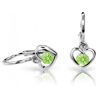 Cutie Jewellery detské náušnice z bieleho zlata C1943B Peridot Green