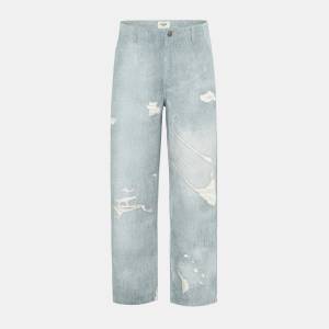 Firetrap Мъжки дънки Firetrap Print Jeans Mens - Blue Distressed