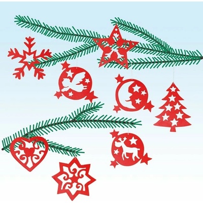 Pebaro Dřevěná stavebnice vánoční ozdoby (8 ks)