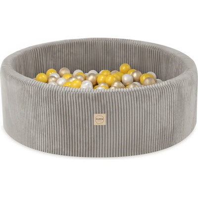 PLUSH NEST PLUSH NEST Suchý bazén okrúhly Menčester béžový Ø 90 × 30 cm s 200 loptičkami