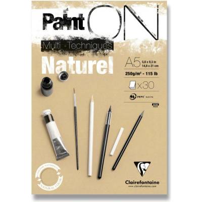 Clairefontaine Paint'ON Natural - blok - A5, 30 listů, 250 g