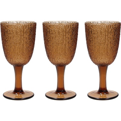 Tognana Комплект 3 стъклени чаши със столче davor, кехлибар (n3585j80amba)