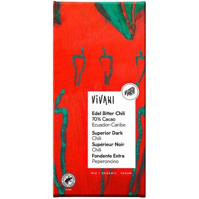 Vivani Čokoláda horká s čili 70 % Bio 80 g