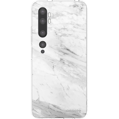 Púzdro Picasee silikónové Xiaomi Mi Note 10 Pro - White marble čiré