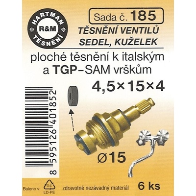 HARTMAN těsnění vršku baterie TPG-SAM 4,5*15*4mm, sada č. 185