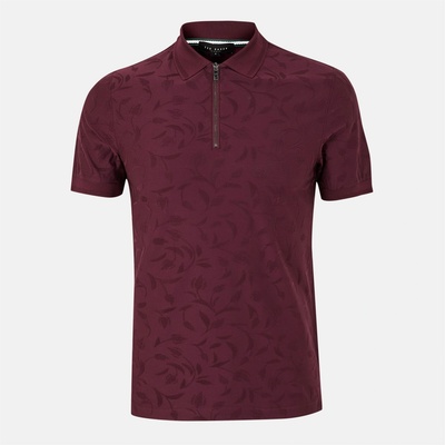 Ted Baker Блуза с яка Ted Baker Men's Half-Zip Short-Sleeve Polo Shirt - Maroon