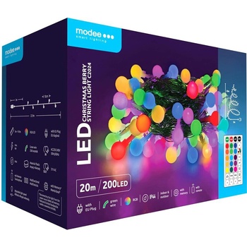 Modee Lighting LED vianočná reťaz 100 LED 10m multicolor bobule