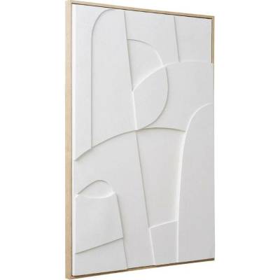 Nordic Living Bílý abstraktní obraz Madeline 90 x 60 cm