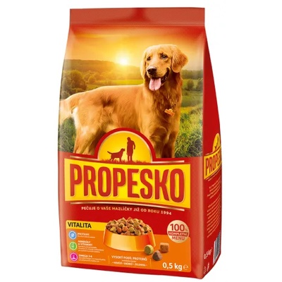 Partner in Pet Food PROPESKO Dog Vitality - суха храна за израснали кучета с птиче, телешко и зеленчуци - 0, 5 кг - 40138