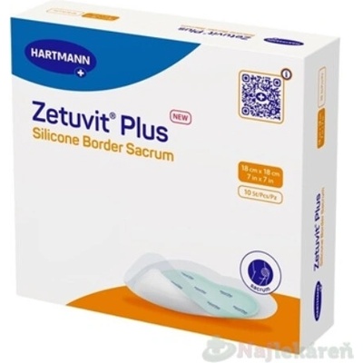 Zetuvit Plus Silicone Border Sacrum Kompres sterilný 18 x 18 cm 10 ks