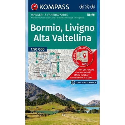 Bormio, Livigno, Valtellina (Kompass - 96) - turistická mapa