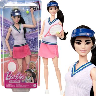 Barbie Mattel Tenistka Made to Move s raketou a míčkem HKT73