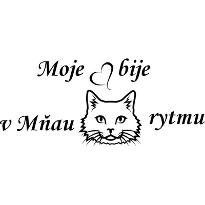 Nažehlovací nápis kočka Love Vzor: 3, Potisk: černá