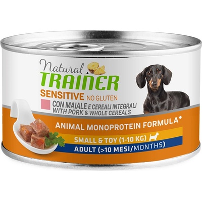 Natural Trainer Sensitive No Gluten Small a Toy Adult vepřové a celozrnné obiloviny 24 x 150 g