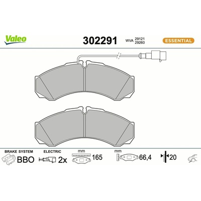 Sada brzdových platničiek kotúčovej brzdy VALEO 302291