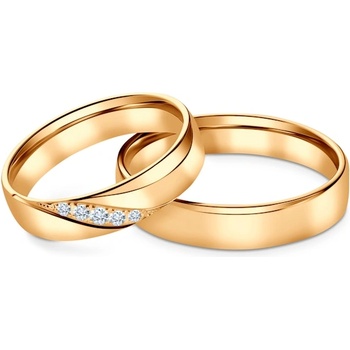 SAVICKI Сватбени халки: жълто злато, полукръгли, 4, 5 мм