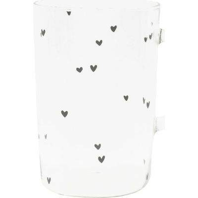 Bastion Collection s Vysoký skleněný hrnek Hearts čirá barva sklo 400 ml