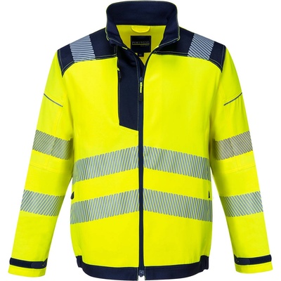Portwest T500 PW3 Hi Vis reflexná bunda žltá/tmavomodrá