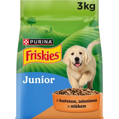 Friskies Junior s kuřetem zeleninou a mlékem 3 kg