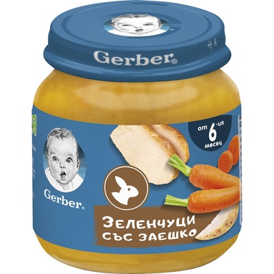 Nestle Ястие Nestle Gerber - Нежни зеленчуци със заешко, 125 g (12500845)